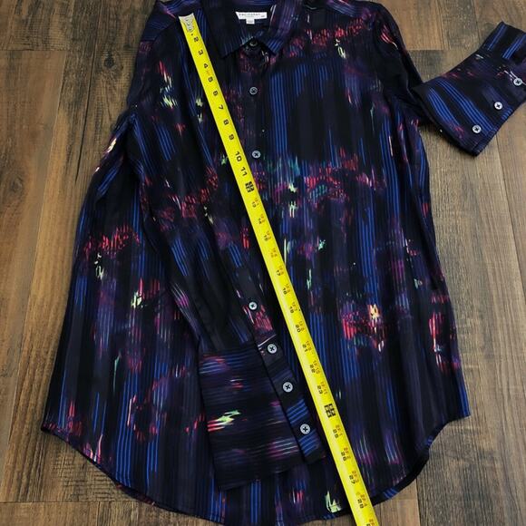 Equipment Silk Button Down Blouse Sheer Long Sleeve "Eleonore" Size Small Blue - Picture 14 of 15